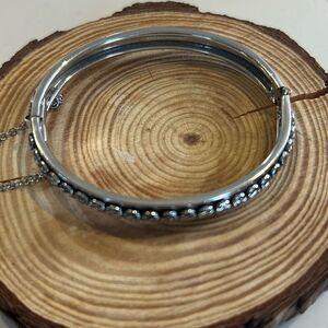 Whiting & Davis silver thin bangle bracelet